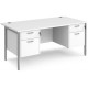 Maestro H Frame Straight Office Desk with 2x2 Drawer Pedestal